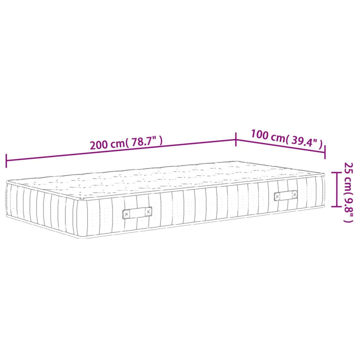 springmadras med pocketfjedre 100x200 cm medium fast