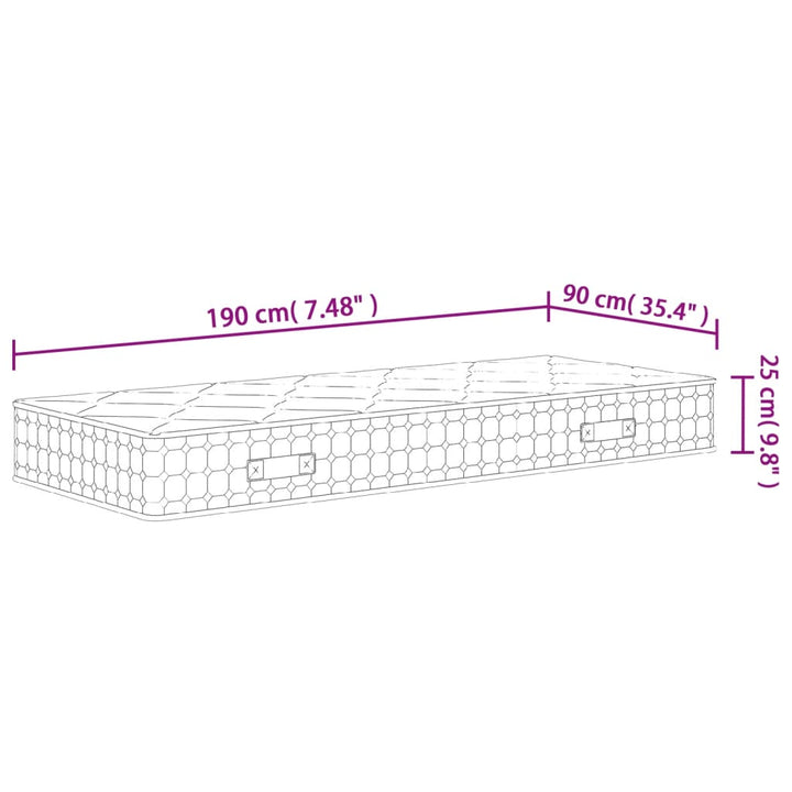 springmadras med pocketfjedre 90x190 cm medium fast