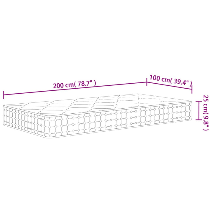 springmadras med pocketfjedre 100x200 cm medium fast