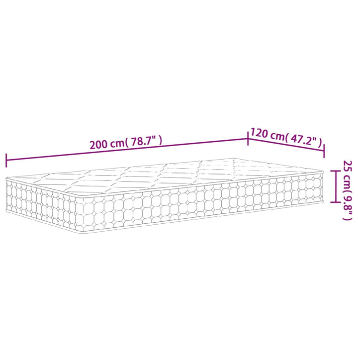 springmadras med pocketfjedre 120x200 cm medium fast