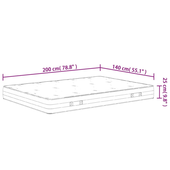 springmadras m. pocket-fjedre medium fasthed 140x190 cm