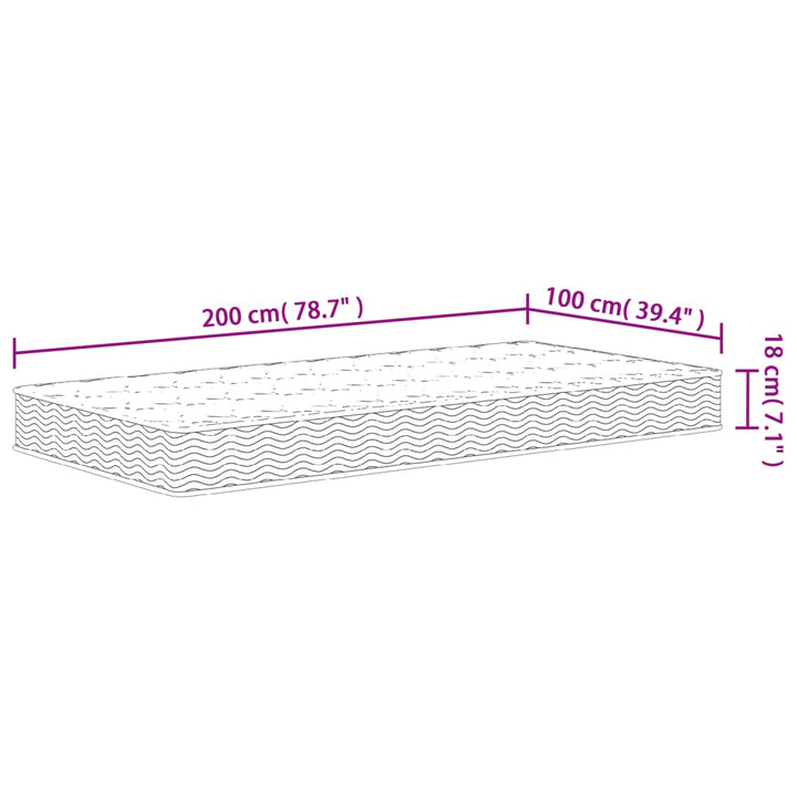 springmadras med bonellfjedre 100x200 cm medium