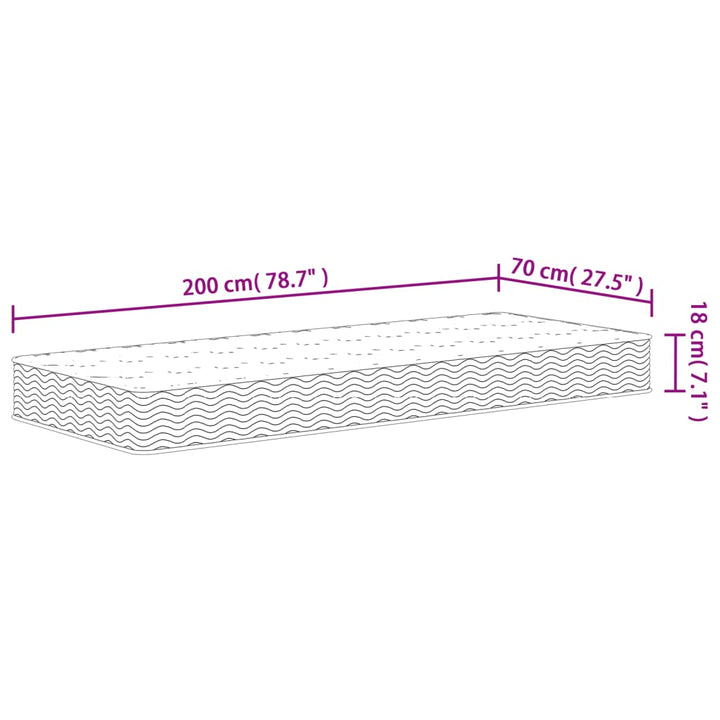 springmadras med bonellfjedre 70x200 cm medium