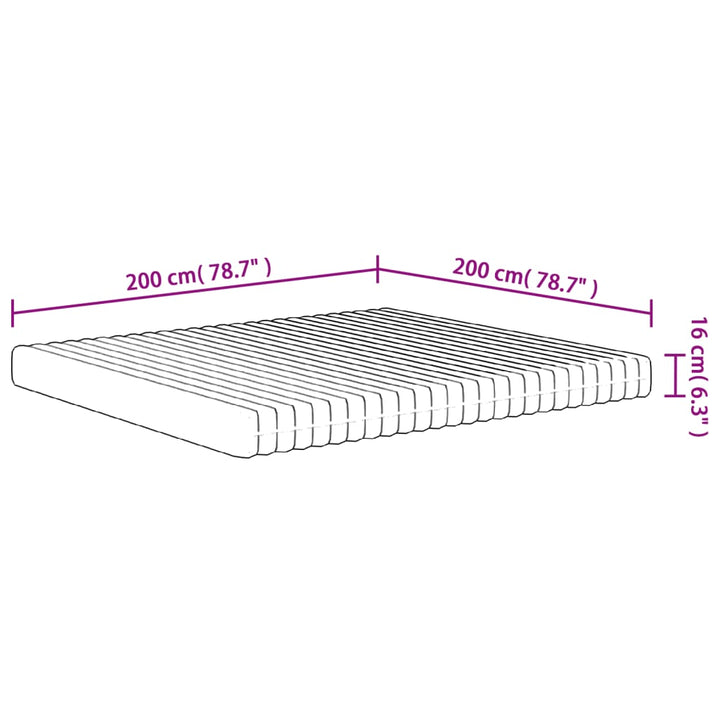 skummadras 200x200 cm medium blød