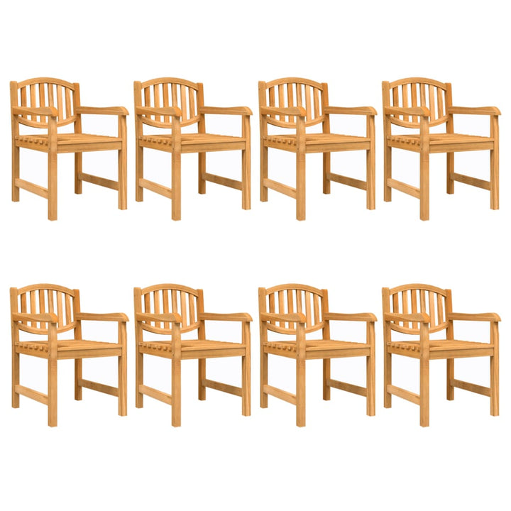 havestole 8 stk. 58x59x88 cm massivt teaktræ