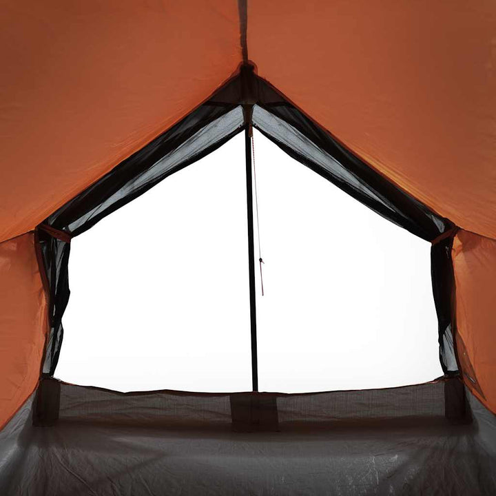 2-personers campingtelt vandtæt grå og orange