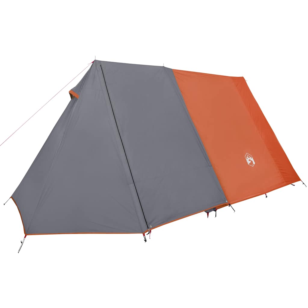 3-personers campingtelt vandtæt grå og orange