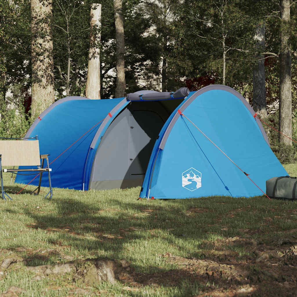 4-personers campingtelt vandtæt blå