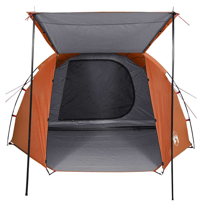 4-personers campingtelt vandtæt grå og orange