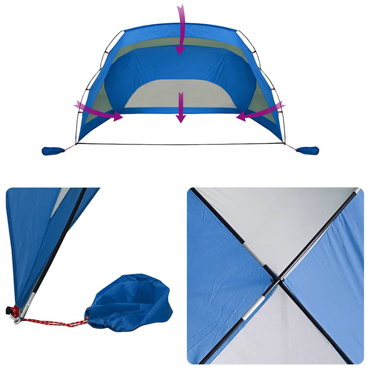 strandtelt 274x178x170/148 cm 185T polyester azurblå