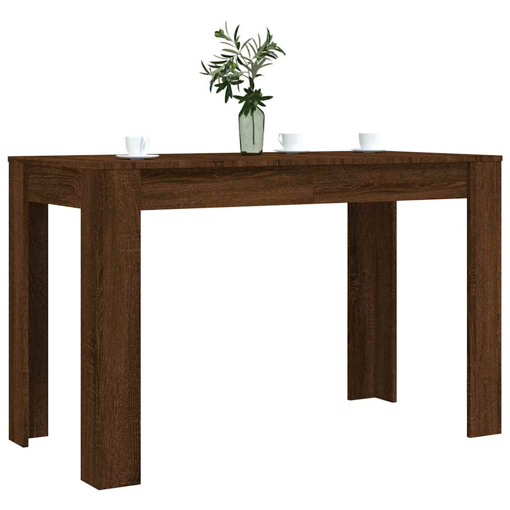spisebord 120x60x76 cm konstrueret træ brun egetræsfarve