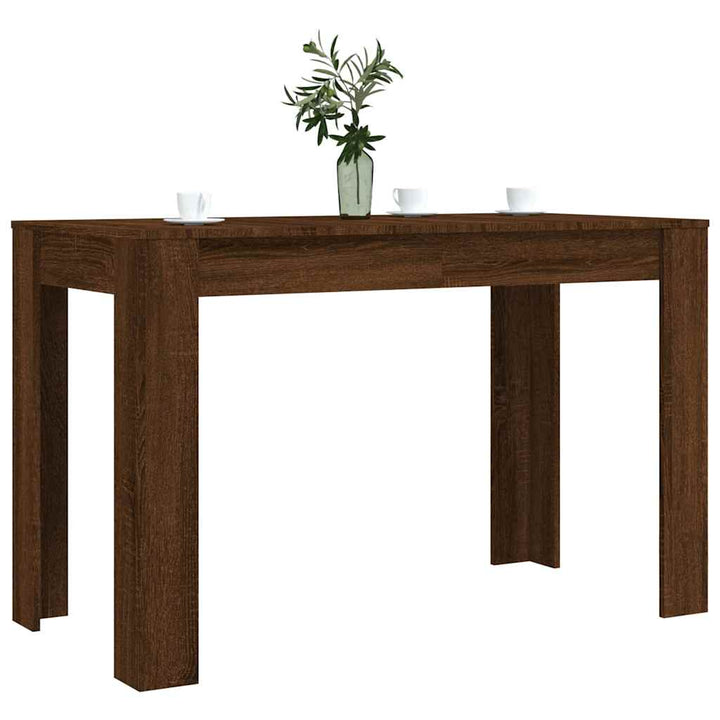 spisebord 120x60x76 cm konstrueret træ brun egetræsfarve