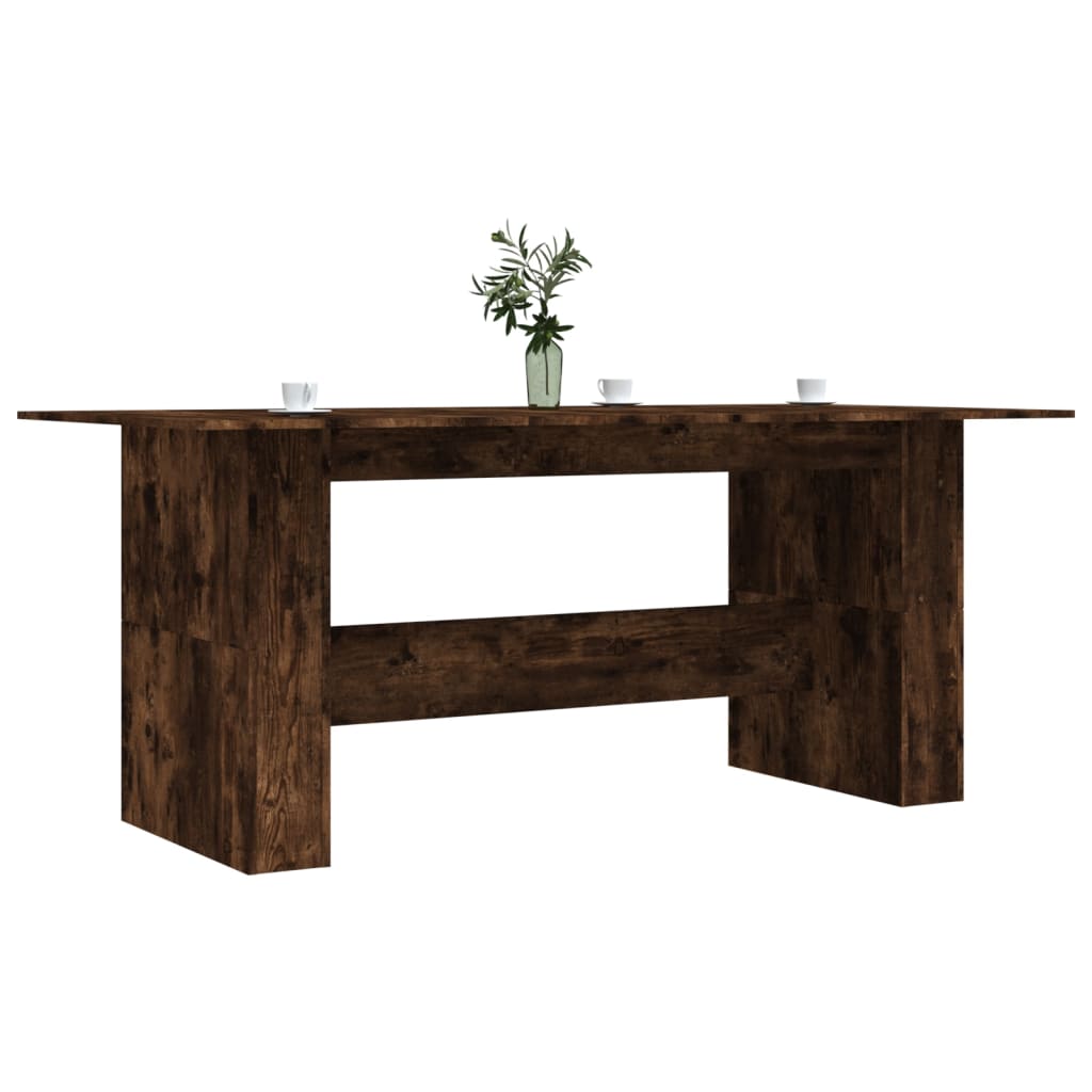 spisebord 180x90x76 cm konstrueret træ røget egetræsfarve