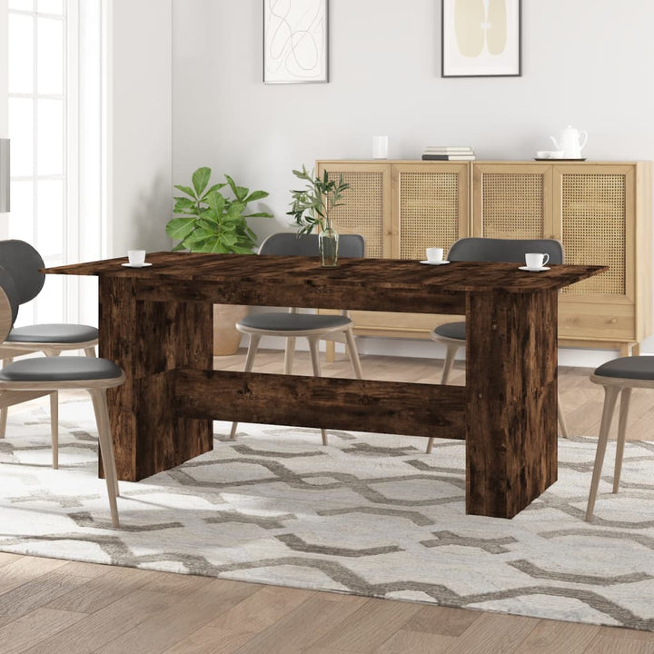 spisebord 180x90x76 cm konstrueret træ røget egetræsfarve