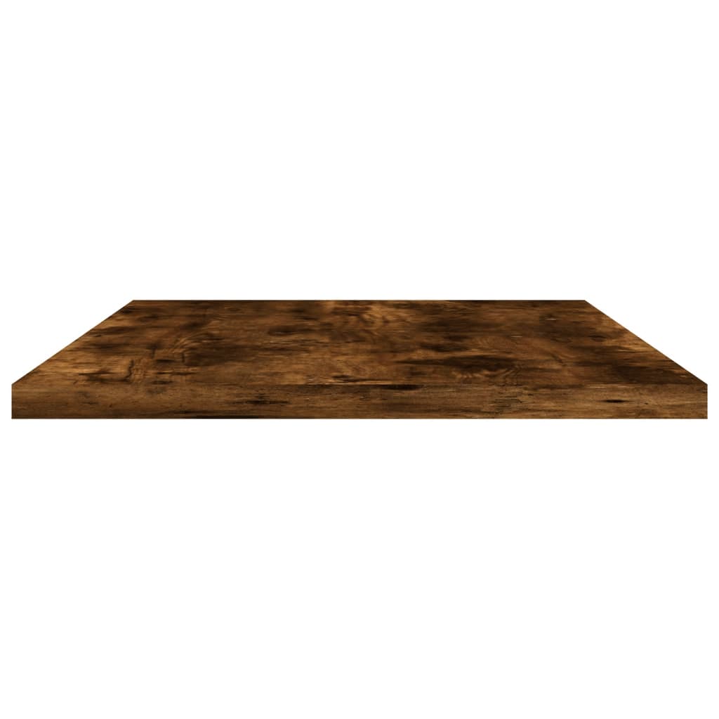 væghylder 4 stk. 60x20x1,5 cm konstrueret træ røget egetræ