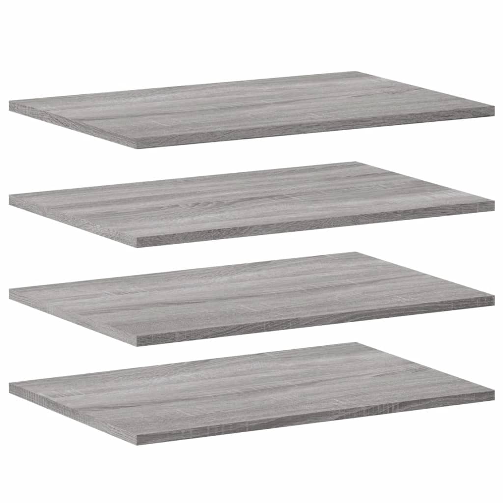 væghylder 4 stk. 60x40x1,5 cm konstrueret træ grå sonoma-eg