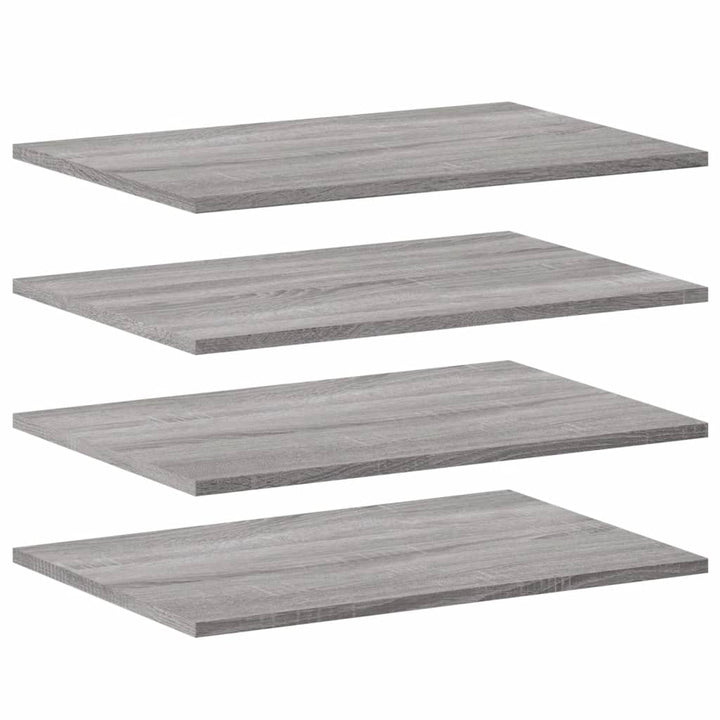 væghylder 4 stk. 60x40x1,5 cm konstrueret træ grå sonoma-eg