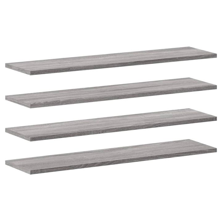 væghylder 4 stk. 80x20x1,5 cm konstrueret træ grå sonoma-eg