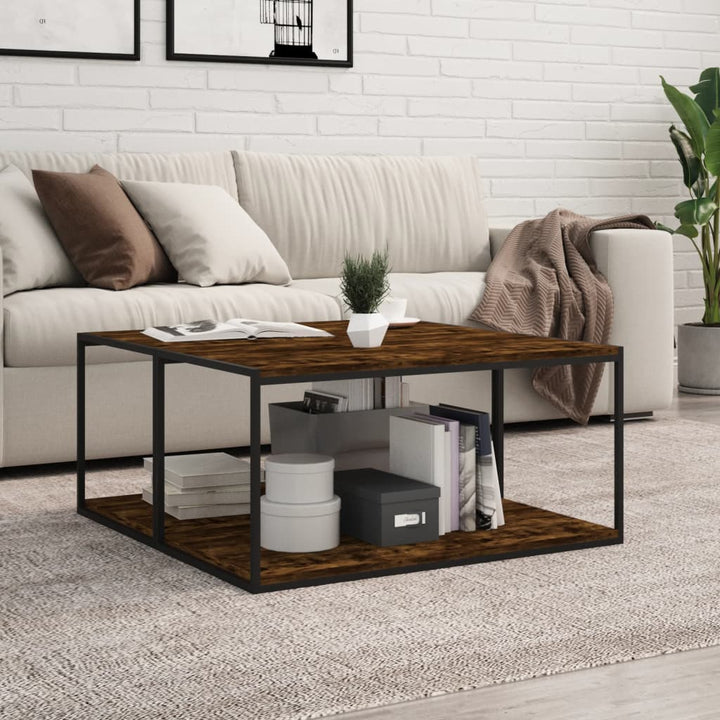 væghylder 4 stk. 80x30x1,5 cm konstrueret træ røget egetræ
