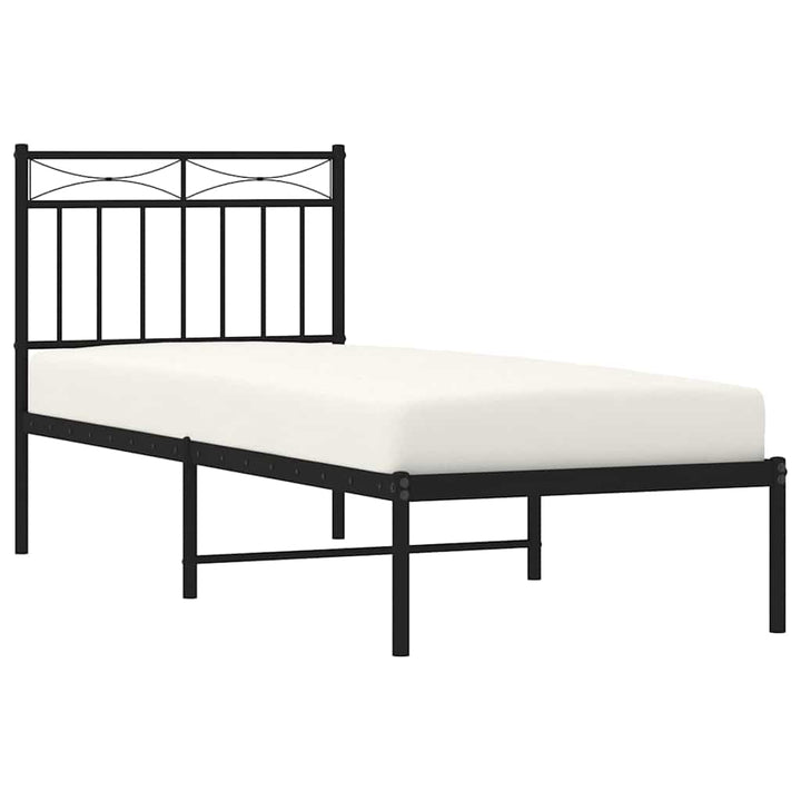 sengeramme med sengegavl 75x190 cm metal sort