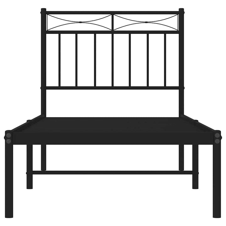 sengeramme med sengegavl 75x190 cm metal sort