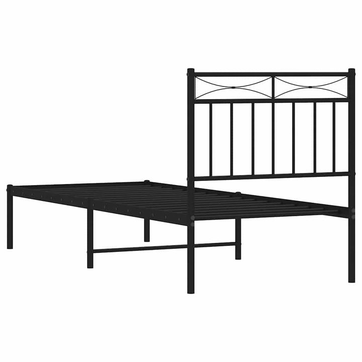 sengeramme med sengegavl 75x190 cm metal sort