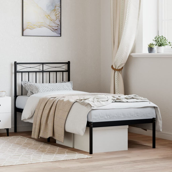 sengeramme med sengegavl 80x200 cm metal sort