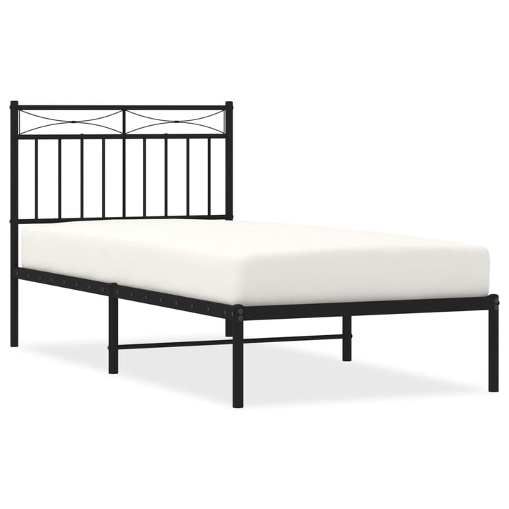 sengeramme med sengegavl 90x190 cm metal sort