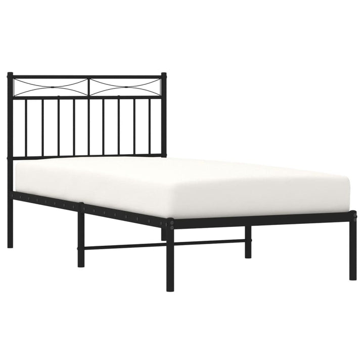 sengeramme med sengegavl 90x190 cm metal sort