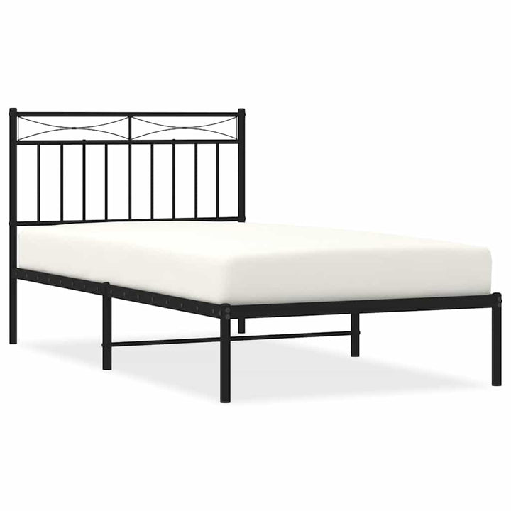 sengeramme med sengegavl 100x190 cm metal sort
