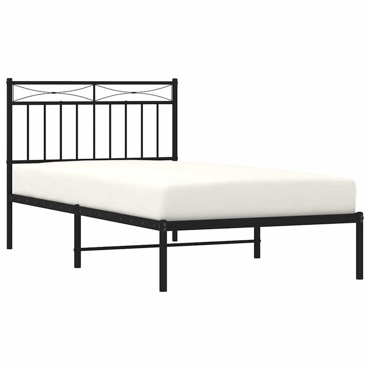 sengeramme med sengegavl 100x190 cm metal sort