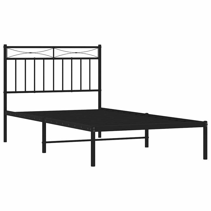 sengeramme med sengegavl 100x190 cm metal sort