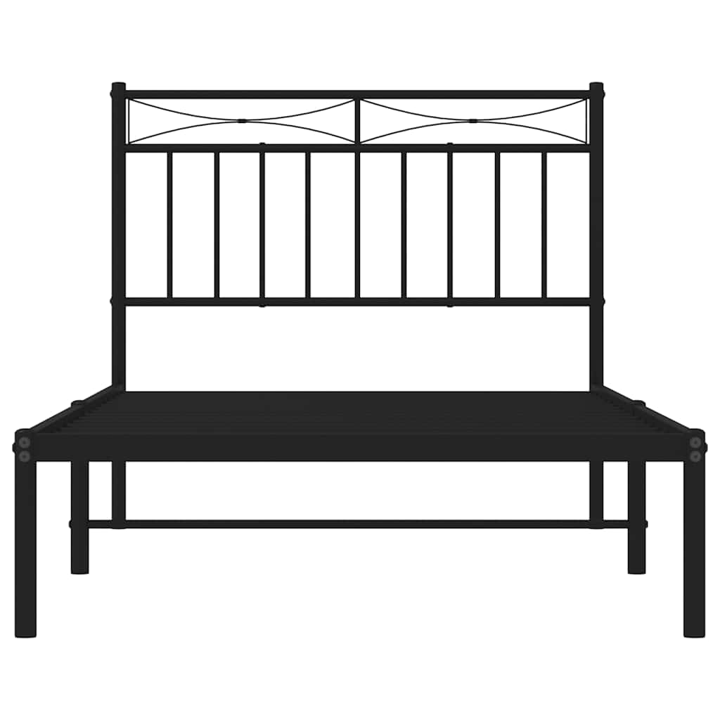 sengeramme med sengegavl 100x190 cm metal sort