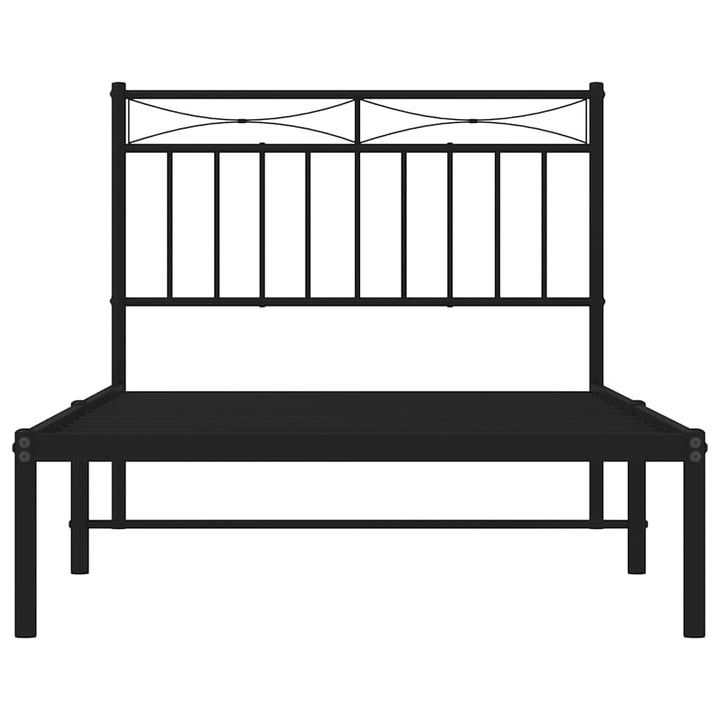 sengeramme med sengegavl 100x190 cm metal sort