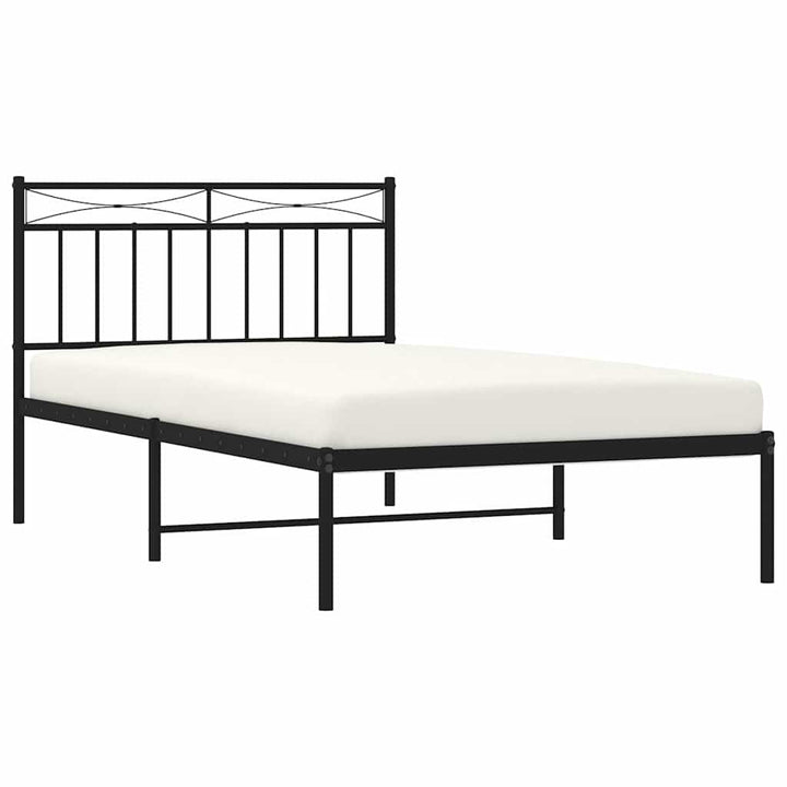 sengeramme med sengegavl 100x200 cm metal sort