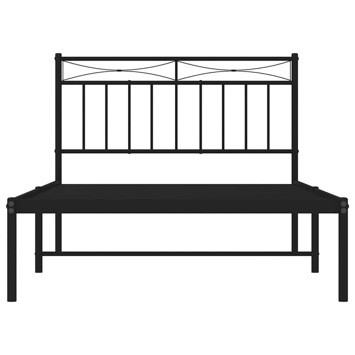 sengeramme med sengegavl 100x200 cm metal sort