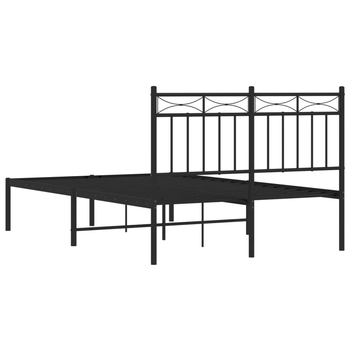 sengeramme med sengegavl 120x190 cm metal sort