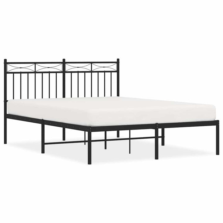 sengeramme med sengegavl 135x190 cm metal sort