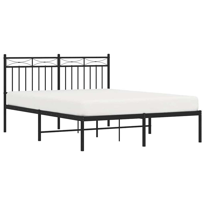 sengeramme med sengegavl 135x190 cm metal sort