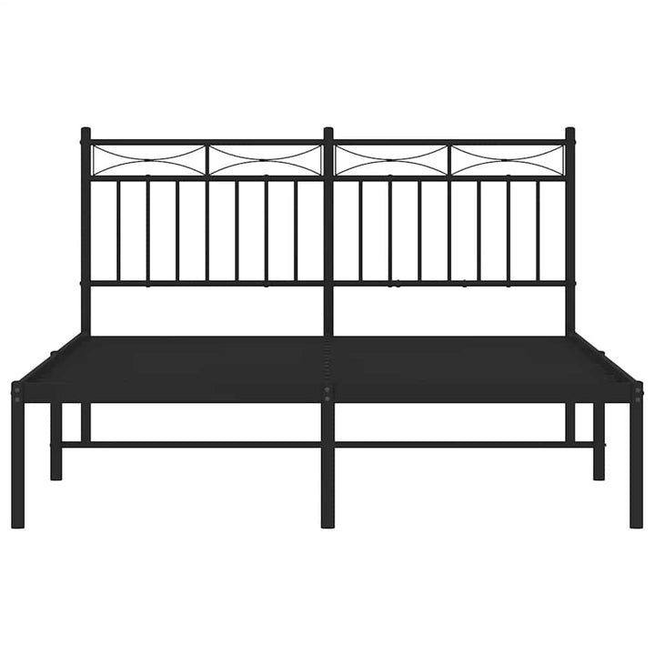 sengeramme med sengegavl 135x190 cm metal sort