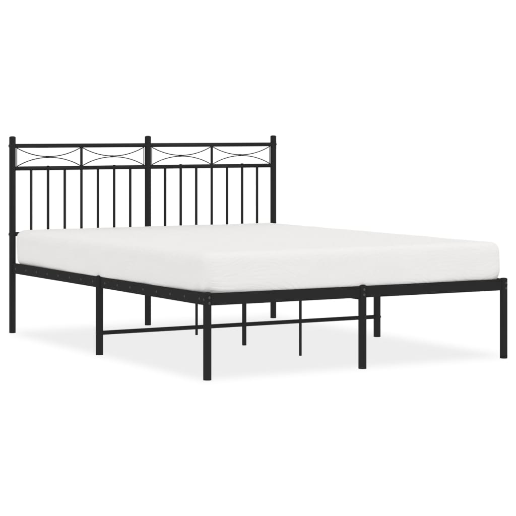 sengeramme med sengegavl 140x190 cm metal sort