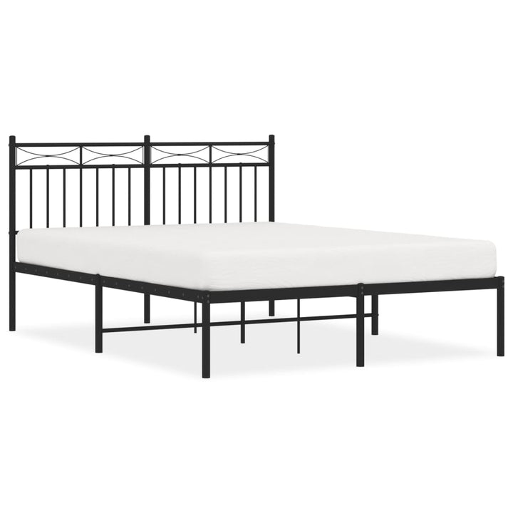 sengeramme med sengegavl 140x190 cm metal sort