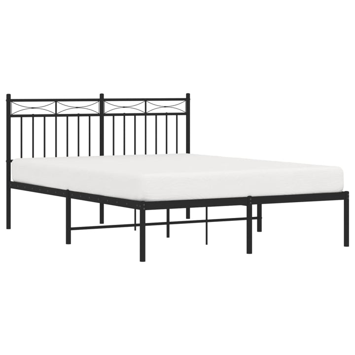 sengeramme med sengegavl 140x190 cm metal sort