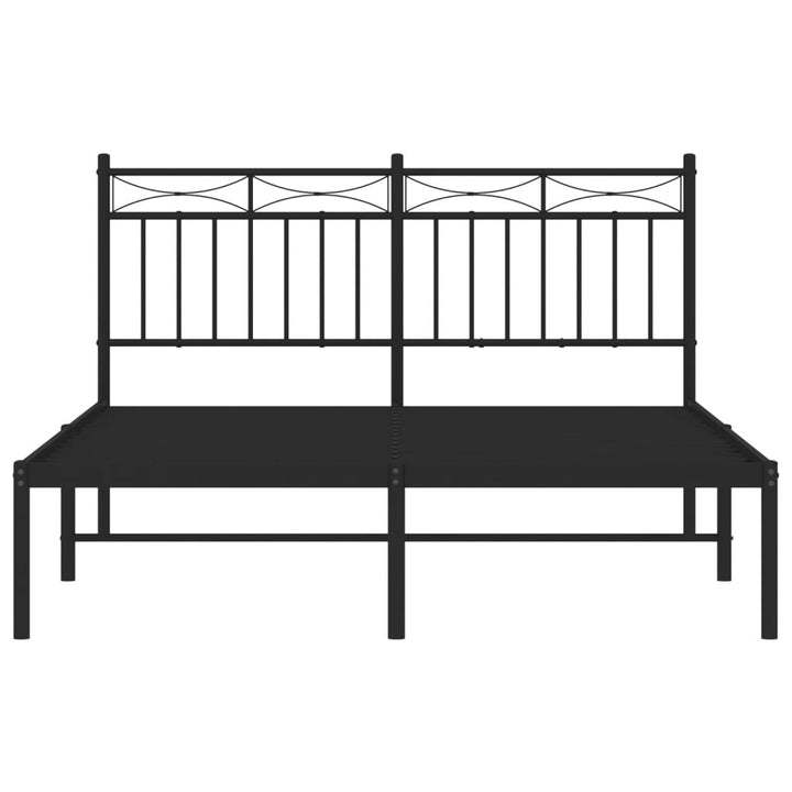 sengeramme med sengegavl 140x190 cm metal sort