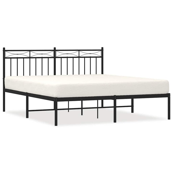sengeramme med sengegavl 150x200 cm metal sort