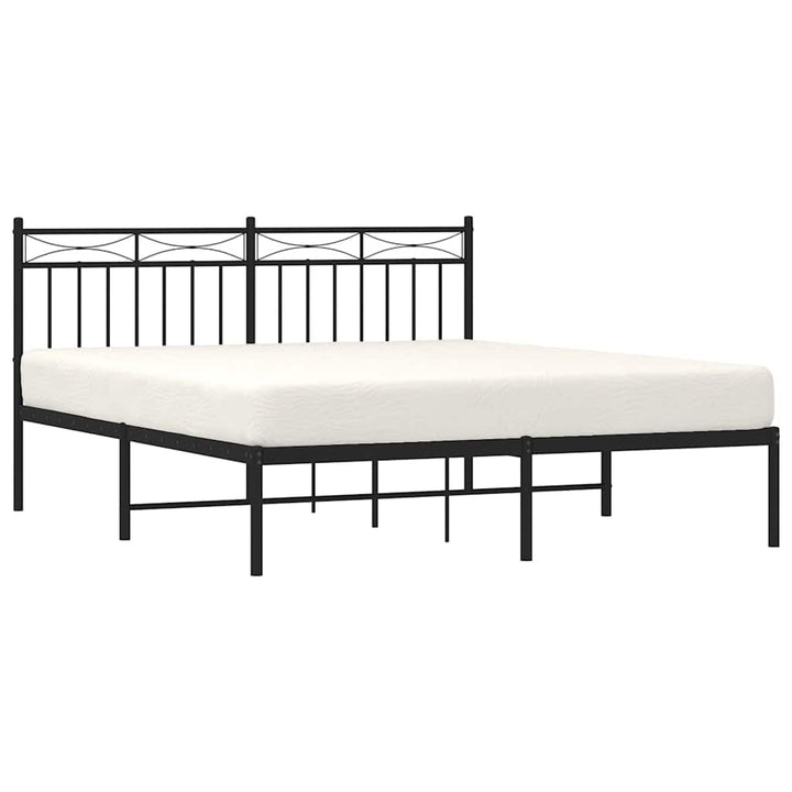 sengeramme med sengegavl 150x200 cm metal sort