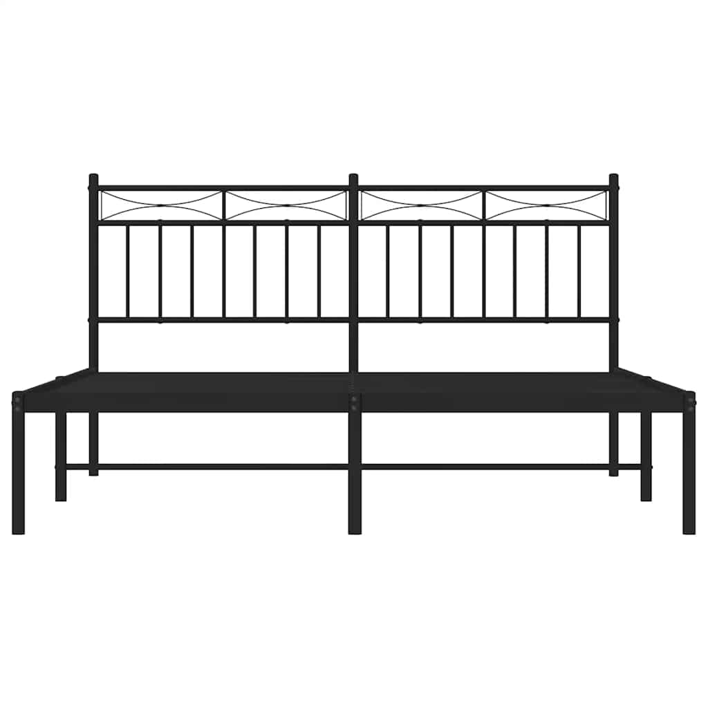 sengeramme med sengegavl 150x200 cm metal sort