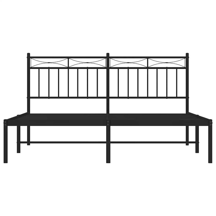 sengeramme med sengegavl 150x200 cm metal sort