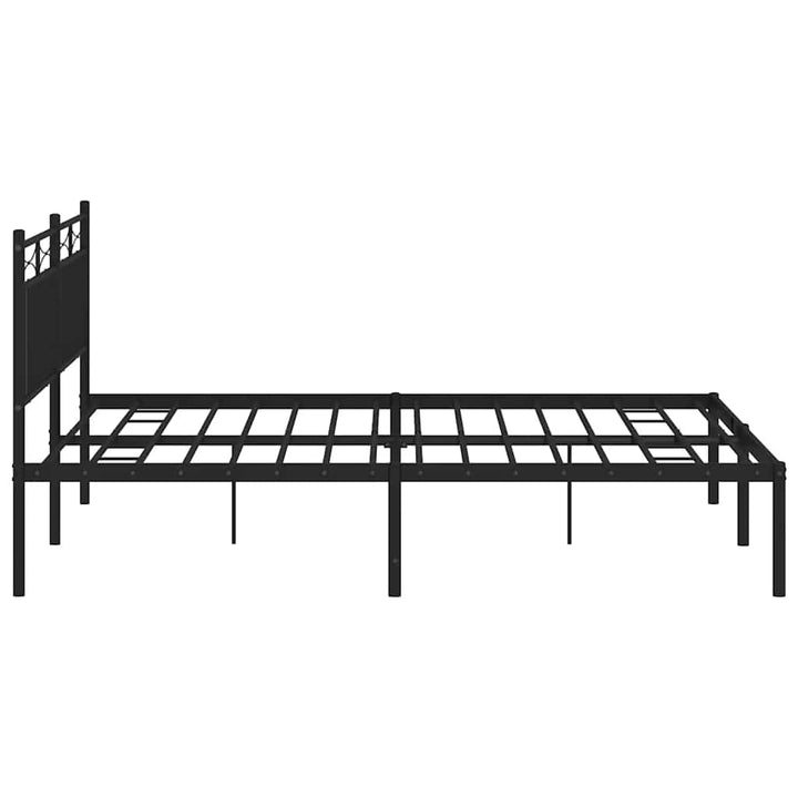 sengeramme med sengegavl 150x200 cm metal sort