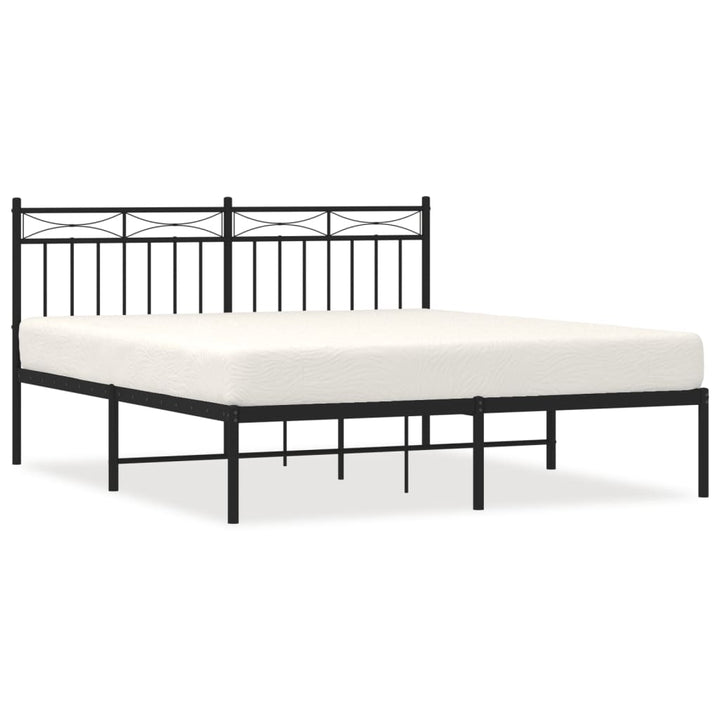 sengeramme med sengegavl 160x200 cm metal sort